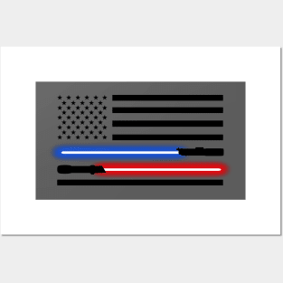 Light saber American flag Horizontal Posters and Art